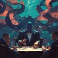 High-Stakes Underwater Poker Game