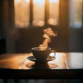 Sunrise Serenity: Morning Coffee Moment Royalty Free Stock Photo