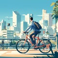 City Cycling Scene Royalty Free Stock Photo