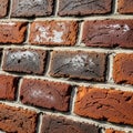 The image captures the weathered and rustic character of traditional brickwork Royalty Free Stock Photo
