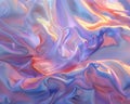 Whimsical satin waves in a pastel holographic dream. AI generated Royalty Free Stock Photo