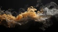 An image capturing an orange and white smoke suspended in the air. Generative AI