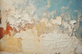 An image capturing the visual appeal of an aged wall with peeling paint and layers of decay., Vintage paint peeling off in layers