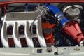 Image of the car engine. Turbocharging. Forced engine. Royalty Free Stock Photo