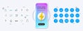 Image carousel, Favorite app and Love cooking line icons. For web app, printing Vector