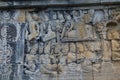 Image of Carved Stone Wall, Borobudur Temple, Java, Indonesia