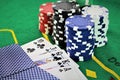 An image of a casino - dice, chip, gambling - with copy space Royalty Free Stock Photo