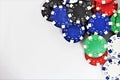 An image of a casino - dice, chip, gambling - with copy space Royalty Free Stock Photo