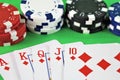 An image of a casino - dice, chip, gambling - with copy space Royalty Free Stock Photo