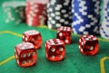 An image of a casino - dice, chip, gambling - with copy space Royalty Free Stock Photo