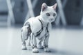 Image of a cat modified into an electronics robot on a clean background. Pet. Animal. Illustration, Generative AI Royalty Free Stock Photo