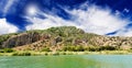 Image of cemetery in the mountains. Royalty Free Stock Photo