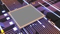 Image of the central processing unit,working processing technology,computer technology in the workplace,Conceptual CPU on circuit Royalty Free Stock Photo