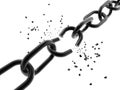 Image of a chain with a broken link. Royalty Free Stock Photo