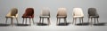 image of Chair set isolated on white background generative AI Royalty Free Stock Photo