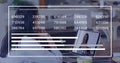 Image of changing numbers, loading bars, diverse female coworkers discussing on image call