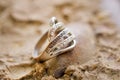 image of cheap used ring bijouterie on sea shell