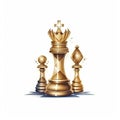 Image of chess pieces on a chessboard. World Chess Day. International Chess Day. July 20. Side view. Closeup. White background. Royalty Free Stock Photo