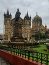 Image of the Chhatrapati Shivaji Terminus CST railway station frome BMC building in Mumbai. A fine example of Gothic architectur