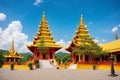 Chiang Rai, Thailand - 18, : Tourist visited the golden pagodas at Wat Phra That Doi Tung, one of which is