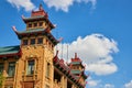 Chicago Chinatown architecture exterior of Asian style buildings Royalty Free Stock Photo