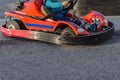 Children go for a drive on karting Royalty Free Stock Photo