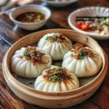 Image of Chinese food that Baozi or Steamed Buns Royalty Free Stock Photo