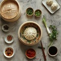 Image of Chinese food that Baozi or Steamed Buns Royalty Free Stock Photo