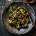 Image of Chinese food that Beef and Broccoli Royalty Free Stock Photo