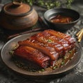 Image of Chinese food that Braised Pork Belly or Dongpo Rou