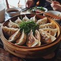 Image of Chinese food that Dumplings or Jiaozi