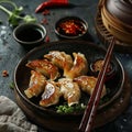 Image of Chinese food that Dumplings or Jiaozi