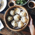 Image of Chinese food that Dumplings or Jiaozi