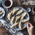 Image of Chinese food that Dumplings or Jiaozi