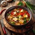 Image of Chinese food that Sichuan Hot and Sour Soup tofu