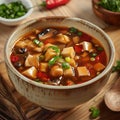 Image of Chinese food that Sichuan Hot and Sour Soup tofu