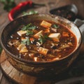 Image of Chinese food that Sichuan Hot and Sour Soup tofu