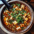 Image of Chinese food that Sichuan Hot and Sour Soup tofu