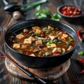 Image of Chinese food that Sichuan Hot and Sour Soup tofu