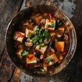 Image of Chinese food that Sichuan Hot and Sour Soup tofu