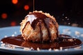 Chocolate-dipped coconut macaroon tasty dessert background