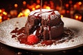 Chocolate lava cake tasty dessert background