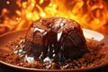 Chocolate lava cake tasty dessert background