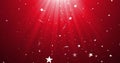 Image of christmas stars falling and glowing light Royalty Free Stock Photo