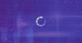 Image of circle loading and binary coding over purple background Royalty Free Stock Photo