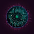 an image of a circuit board with a circle in the center Royalty Free Stock Photo