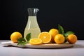 image of citrus fruits being juiced against a minimalist setup