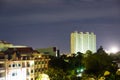 Image of cityscape at night. Urban buildings Royalty Free Stock Photo