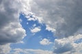 Image of clear blue sky and white clouds on day time for background usag Royalty Free Stock Photo