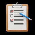 Checklist on clipboard with pencil Royalty Free Stock Photo